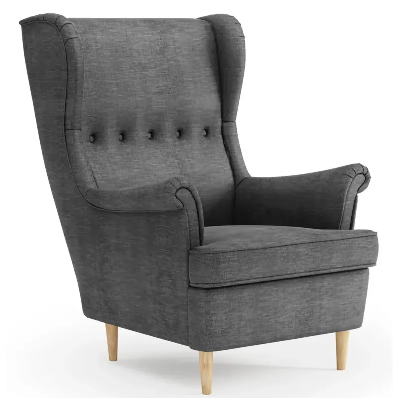 Sessel Ohrensessel Relaxsessel Sessel Wohnzimmer Polstersessel Lesesessel Fernsehsessel | Ergonomisch & Komfortabel | Hohe Rückenlehne, Holzbeine | 81x90x101 cm (BxTxH)