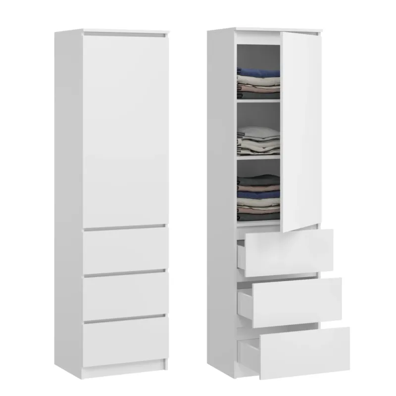Home Collective Kleiderschrank mit Tür 50x40x180 cm – Garderobenschrank & Mehrzweckschrank mit 3–5 Einlegeböden und optional Schubladen Schrank für Schlafzimmer Flur Büro