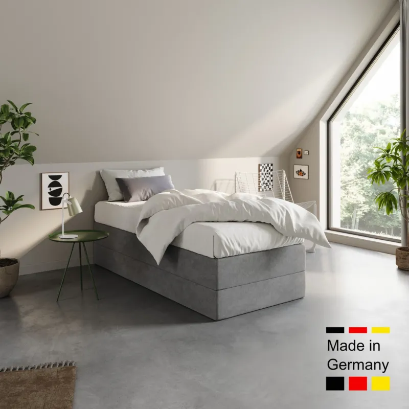 Home Collective Boxspringbett Polsterbett Bett mit Matratzenauswahl (Bonnell H2 / Kaltschaum H3), gepolstertes Kopfteil (optional), Microvelours | Verfügbare Größen: 90x200, 100x200, 120x200, 140x200, 160x200, 180x200, 200x200