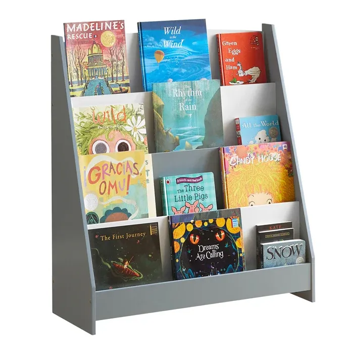 SoBuy | Kinderbücherregal | Zeitungsständer | Aufbewahrungsregal für Kinder | KMB32-HG