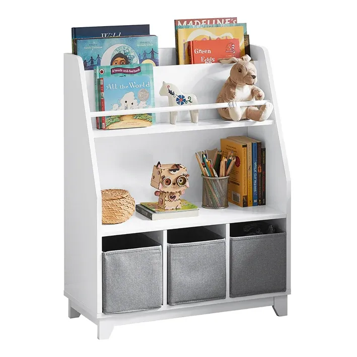 SoBuy | Kinderbücherregal | Spielzeugregal | Aufbewahrungsregal für Kinder | KMB34-W