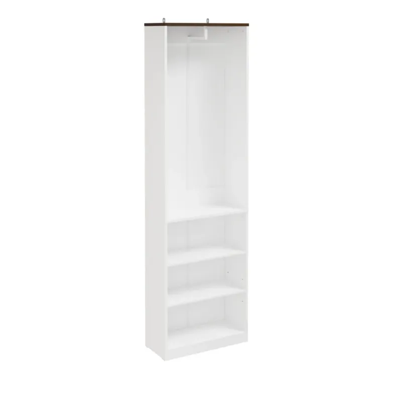 SoBuy | Kleiderständer | Kleiderschrank Weiß schmal mit Kleiderstange | White | KSB02-W