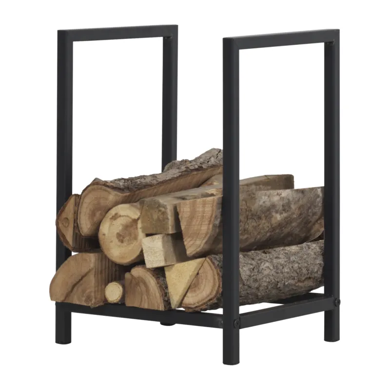 Kaminholzregal Torsås 40x30x50cm aus Stahl Schwarz [en.casa] - premiumXL
