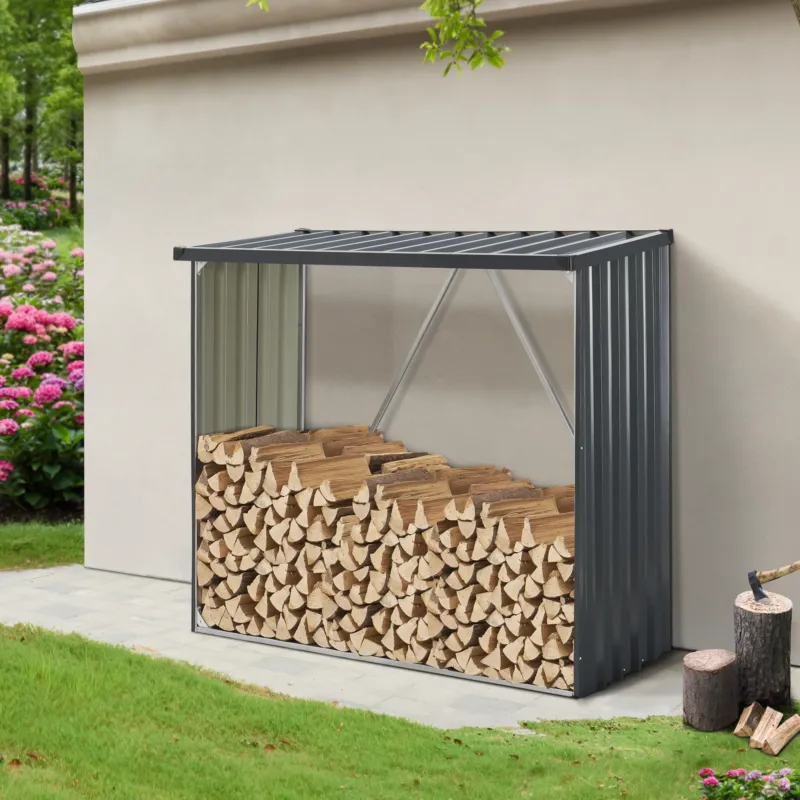 Feuerholzregal Kalmar Stahl Anthrazit in mehreren Größen [casa.pro] - premiumXL
