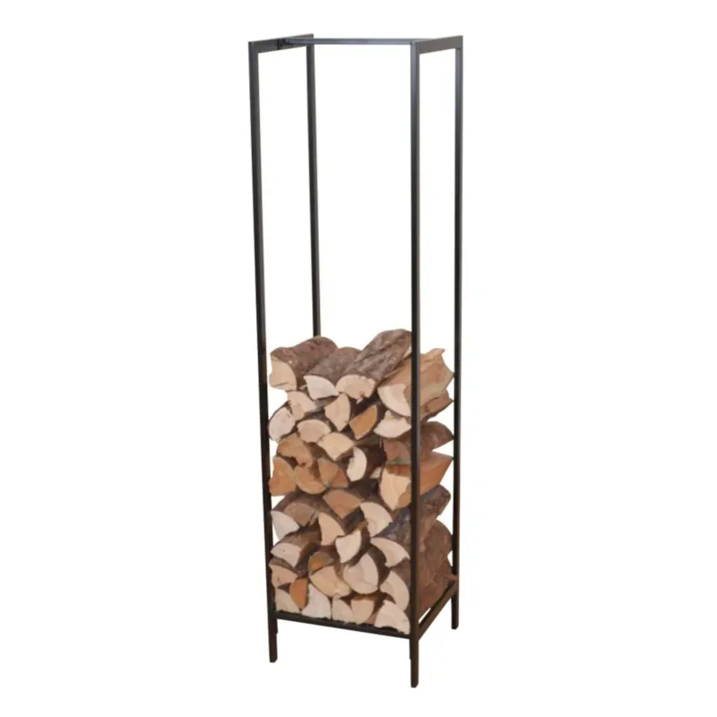 Kaminholzregal Taarbæk 140x35x35cm Schwarz [en.casa] - premiumXL
