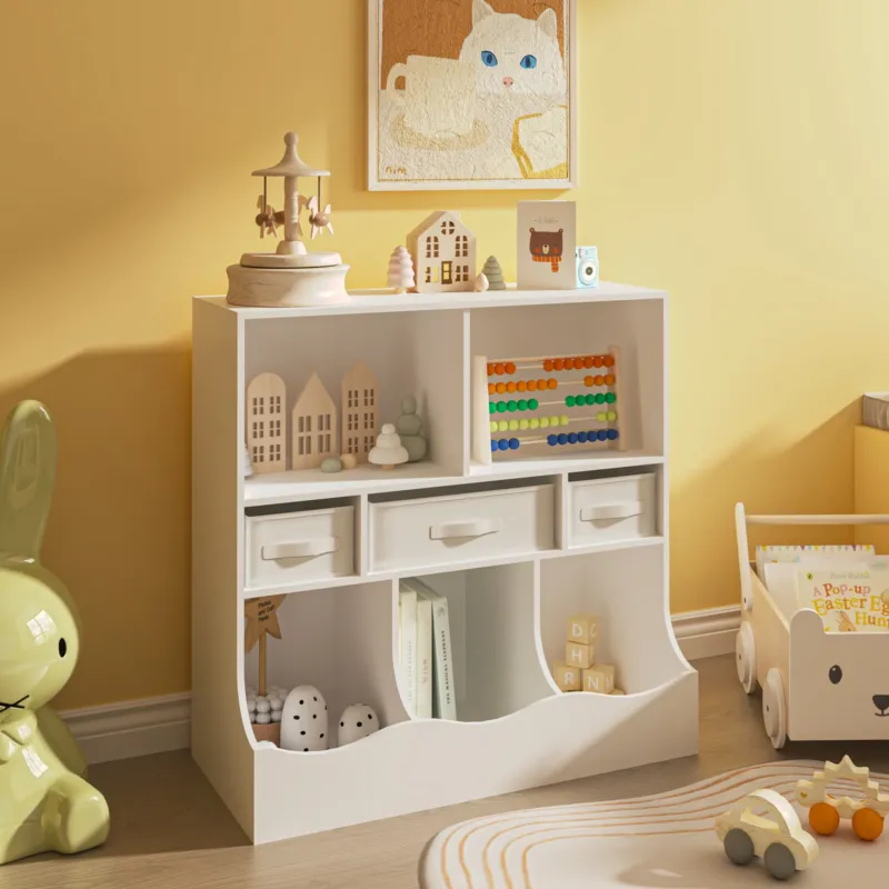 Kinderregal Vastesa 75x80x40 cm Weiß [en.casa] - premiumXL