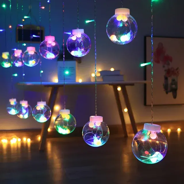 LED String Lights Glass Globe Color Changing Curtain - Product showcase