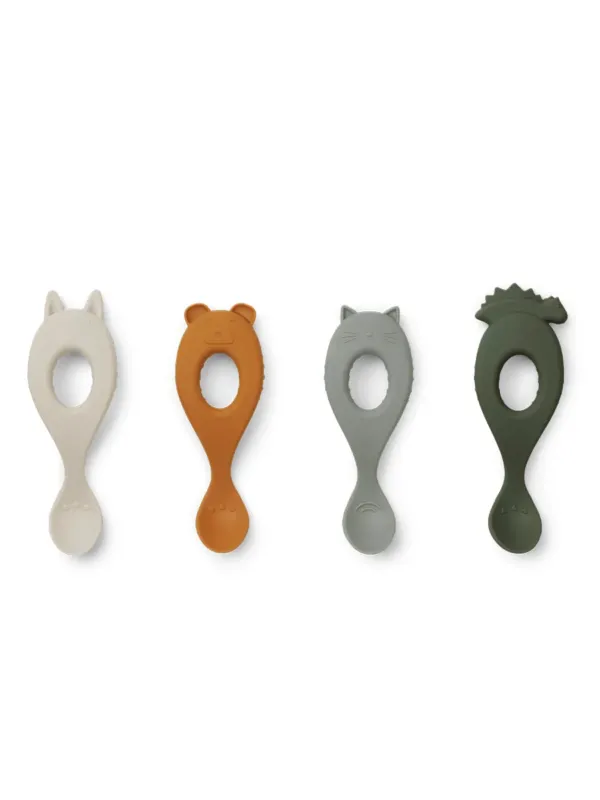Liva Silikone Löffel 4er-Pack, Hunter Green Mix von Liewood