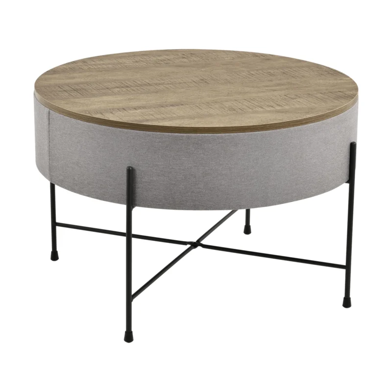 Couchtisch Tauranga Rund Wallnussoptik/Grau en.casa
