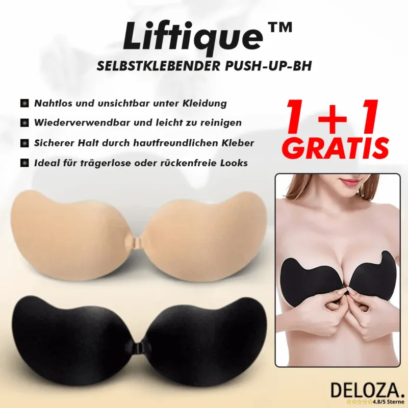 Selbstklebender Push-Up BH Trägerlos - Unsichtbar Rückenfrei