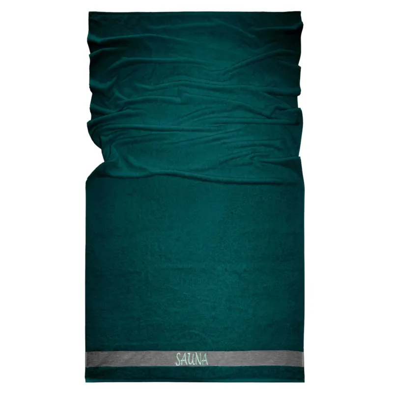 Wellness Frottee Saunatuch 100x200 cm, Lima XXL Sauna Handtuch Grün - Opal