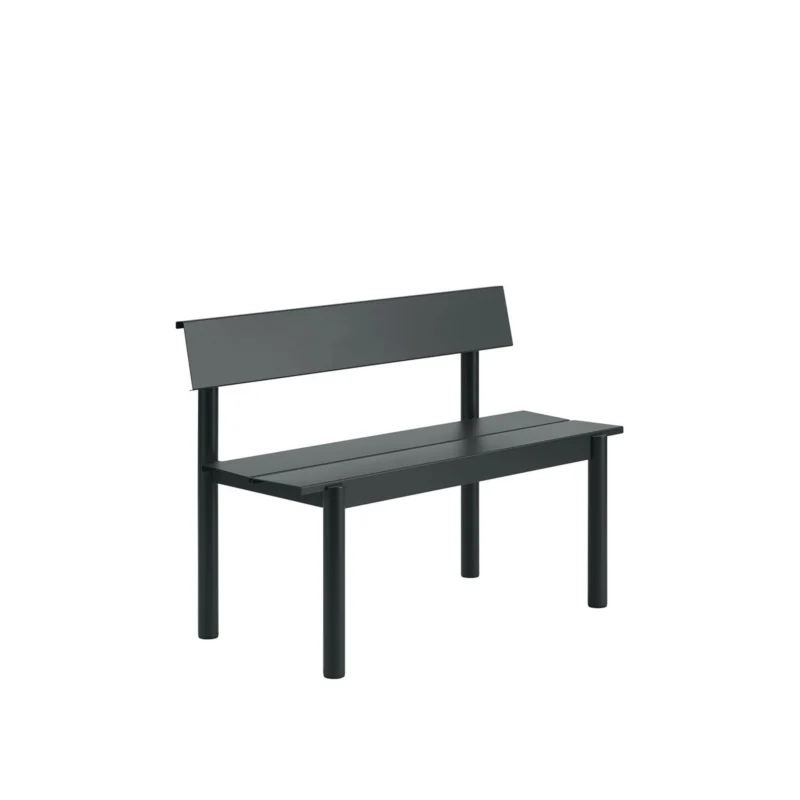 Linear Steel Gartenbank mit Rückenlehne 110 cm von Muuto
