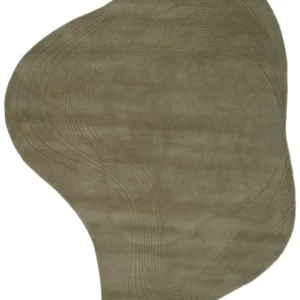 Fluid Arc Teppich, Olive von Linie Design