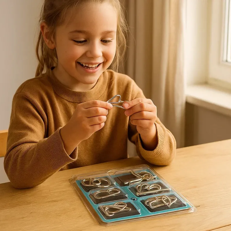 Metal Brain Teaser Puzzle Set 36 Educational Logic Challenges for Kids - Product showcase