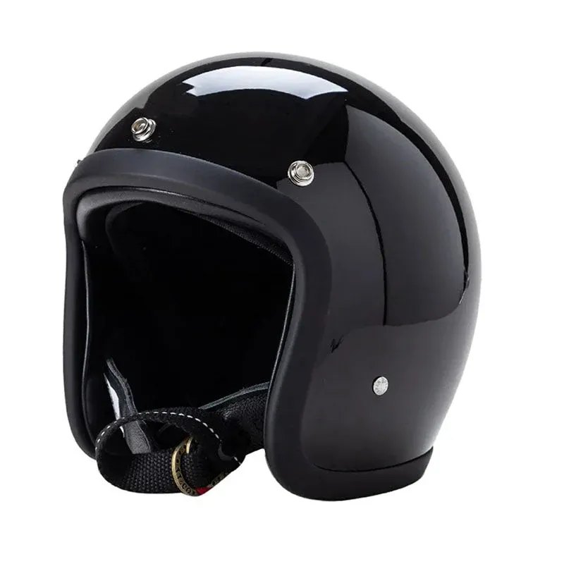 Vintage Motorcycle Helmet Low Profile Fiberglass Shell - Product showcase