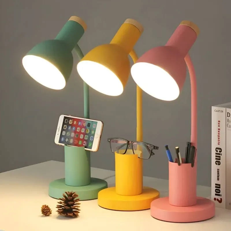 Modern LED Desk Lamp Integrated Pen Holder and Adjustable Head - Detailed view