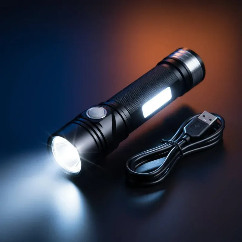 LED Flashlight Rechargeable 100000 Lumens Waterproof Design - Product showcase