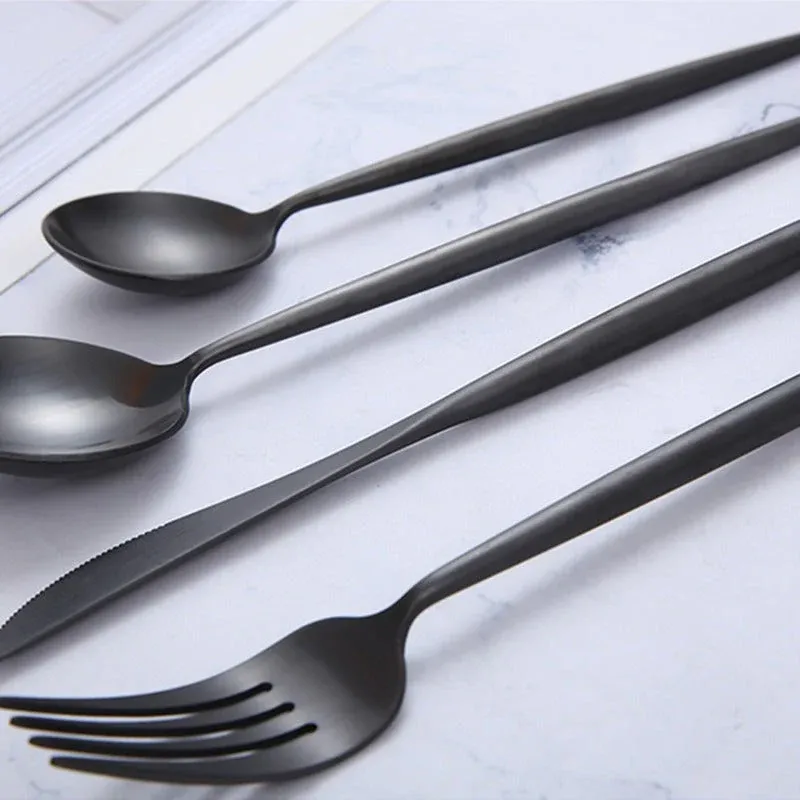 Stainless Steel Cutlery Set Modern Minimalist Gold Finish - Product detail 4