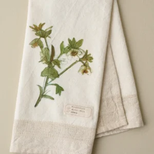 Magnolia Molly's White Garden Tea Towel