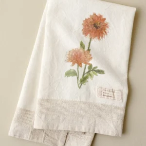 Magnolia Dahlia Garden Tea Towel