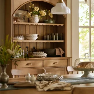 Freya Display Hutch styled in dining room