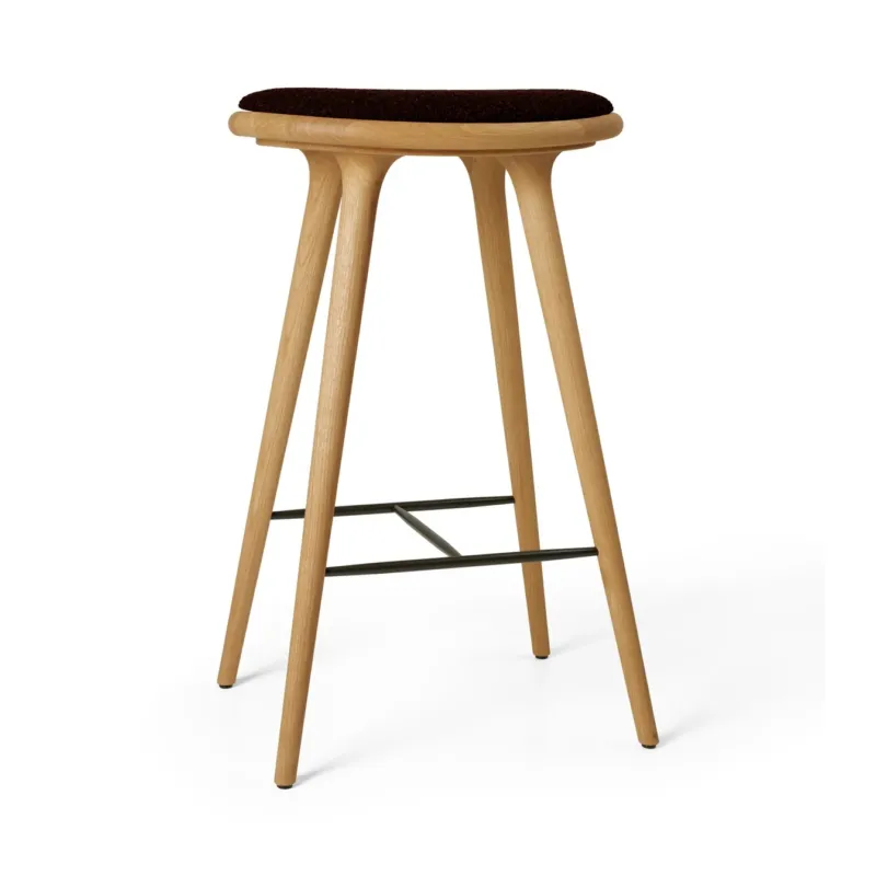 High Stool, geölte Eiche, Kvadrat Baru 0390, 74 cm hoher Barhocker von Mater