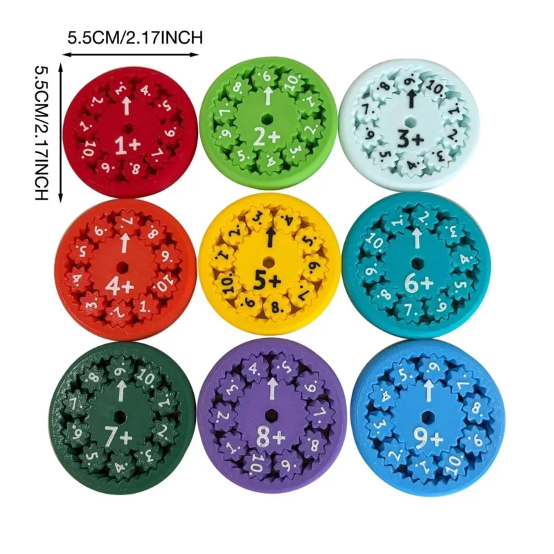 Educational Math Fidget Spinners Colorful Learning Discs Set - Product example