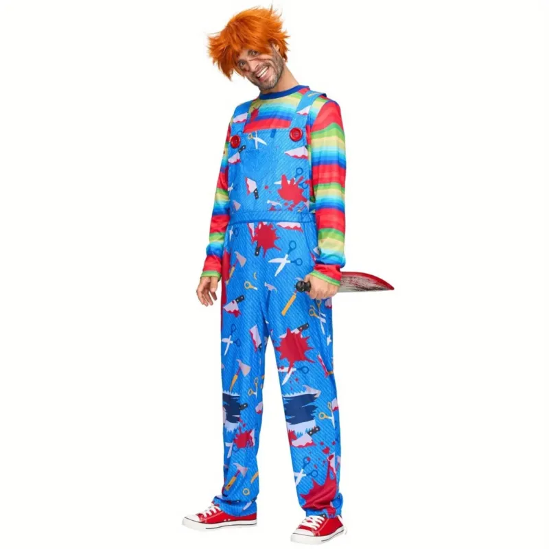 Halloween Horror Costume Striped Jumper With Bloody Pattern - Detailed view