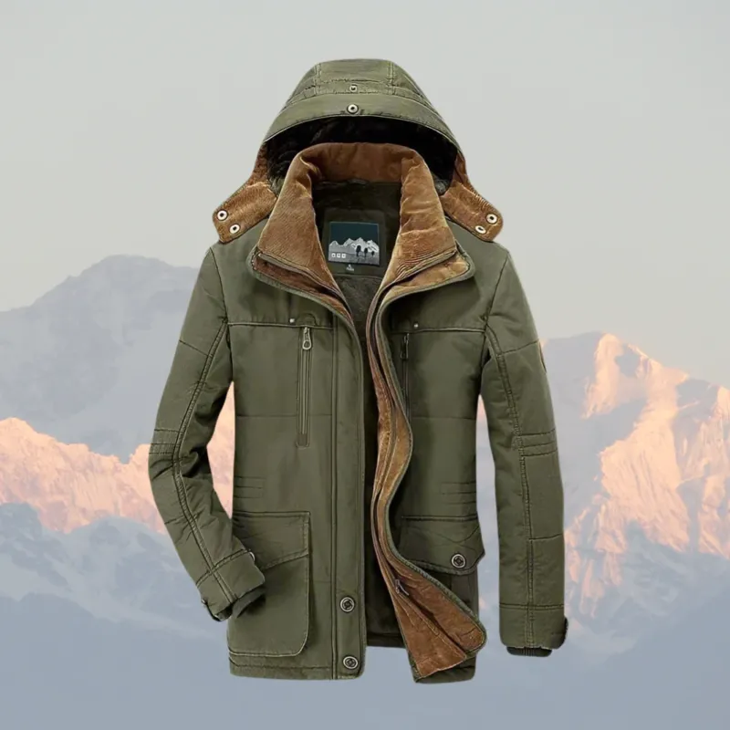 Winter Parka Jacket Military-Style Fleece Lined - Detailed view