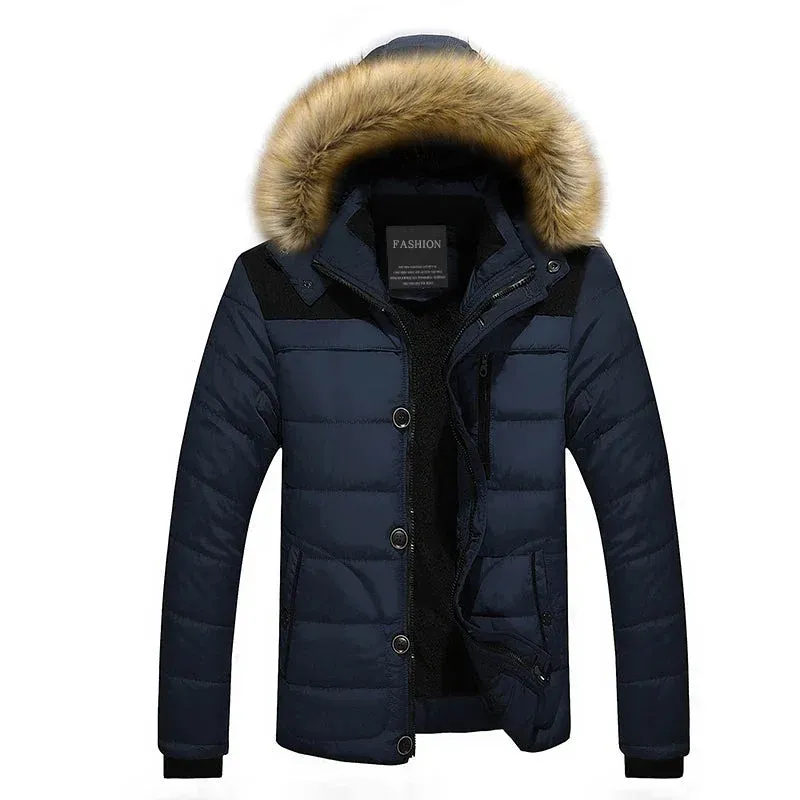 Winter Quilted Puffer Coat Fur Trim Hood Design - Product detail 4