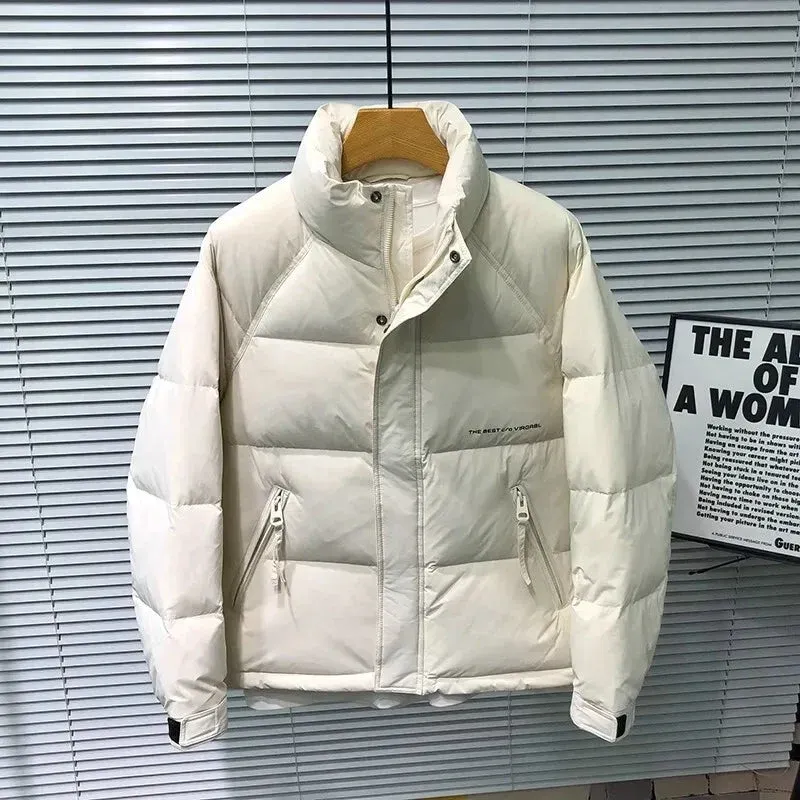 Winter Down Jacket Quilted Puffer Coat With High Collar - Product example