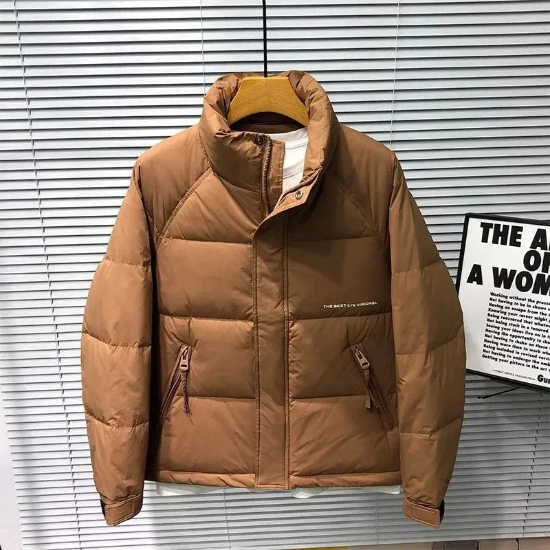 Winter Down Jacket Quilted Puffer Coat With High Collar - Product showcase