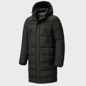 Mens Winter Parka Waterproof Quilted Hooded Coat - Product showcase