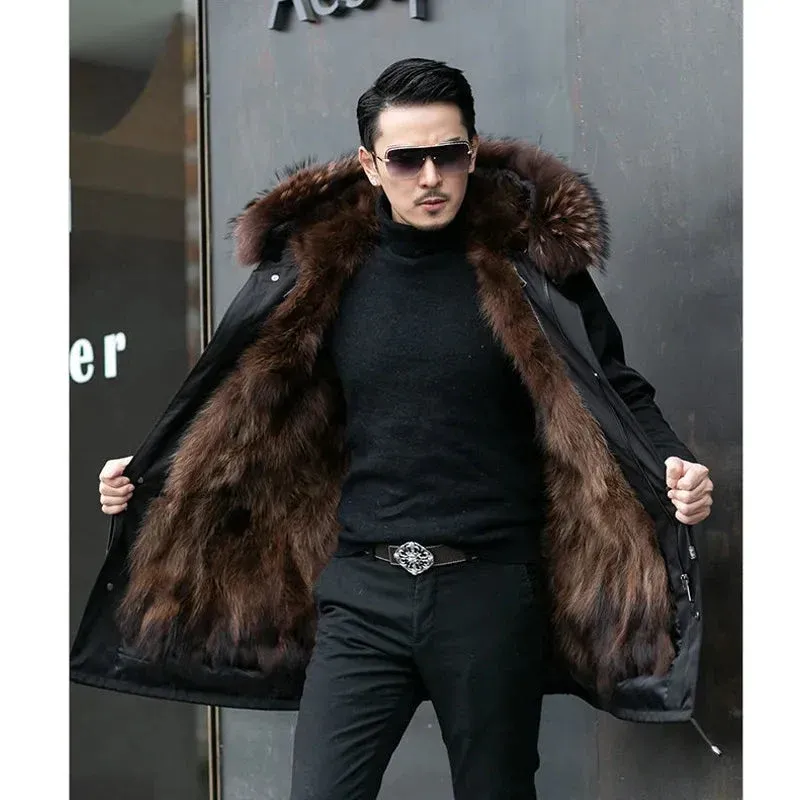 Luxury Winter Parka Premium Faux Fur Hooded Coat - Product example