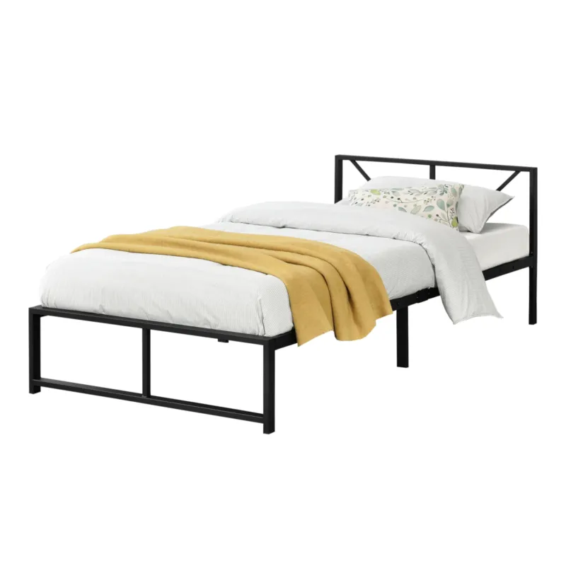 Metallbett Meran Stahl Schwarz [en.casa] - premiumXL