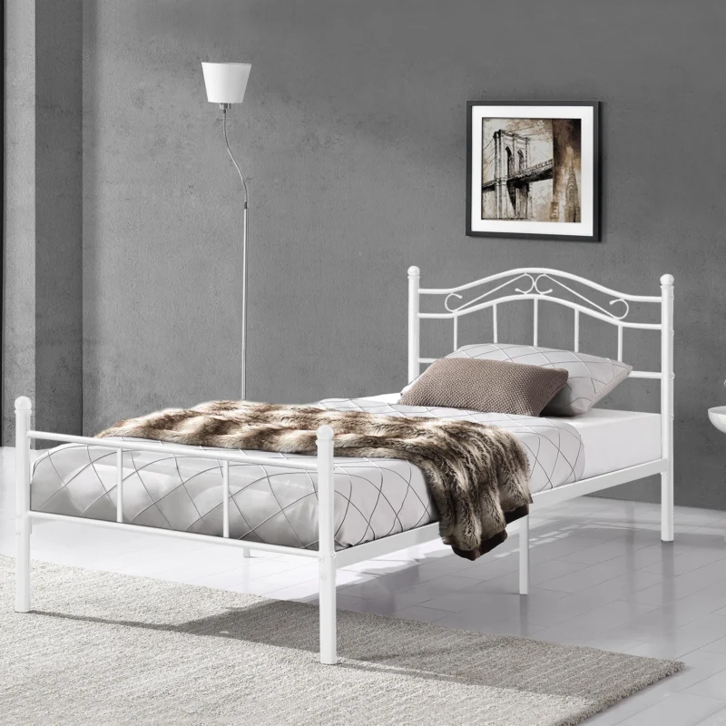 Metallbett Florenz 120x200 cm mit/ohne Kaltschaummatratze versch. Farben [en.casa] - premiumXL