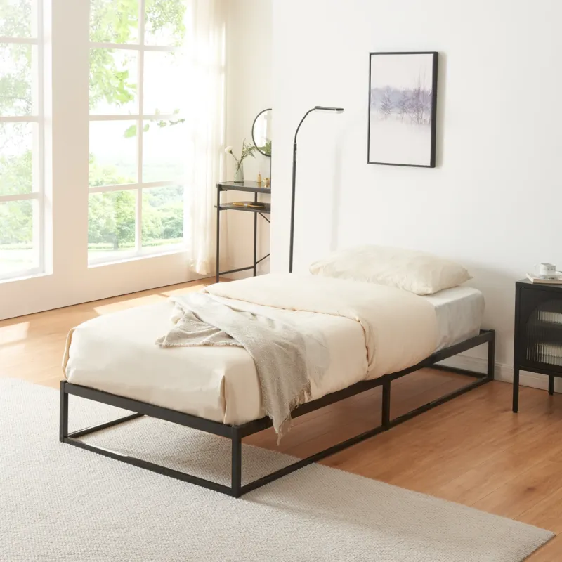 Metallbett Trerunta Stahl Schwarz [en.casa]