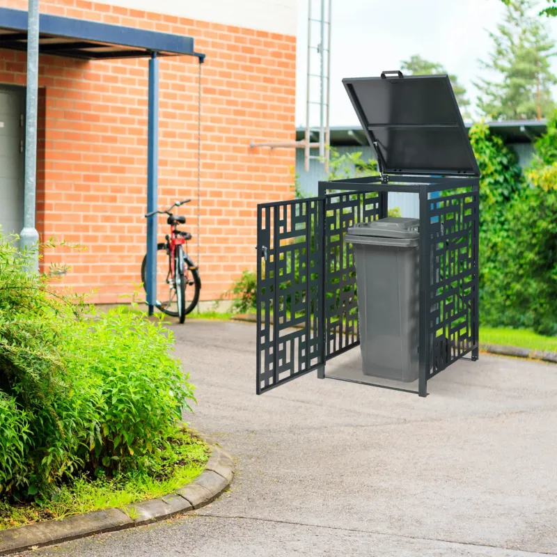 Mülltonnenverkleidung Bernalda Stahl Anthrazit [casa.pro]