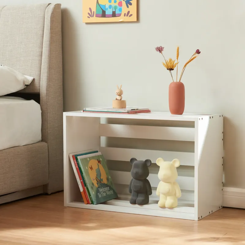 Beistelltisch Rønde 43x64x33 cm Weiß [en.casa] - premiumXL