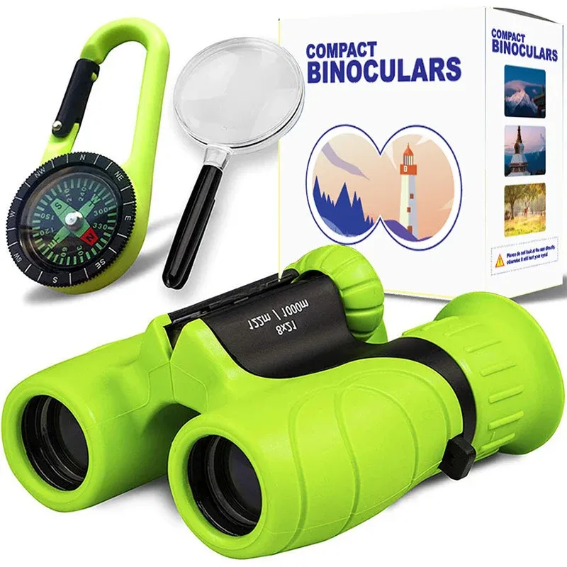 Kids Binoculars 8x21 Compact Outdoor Adventure Set - Product showcase