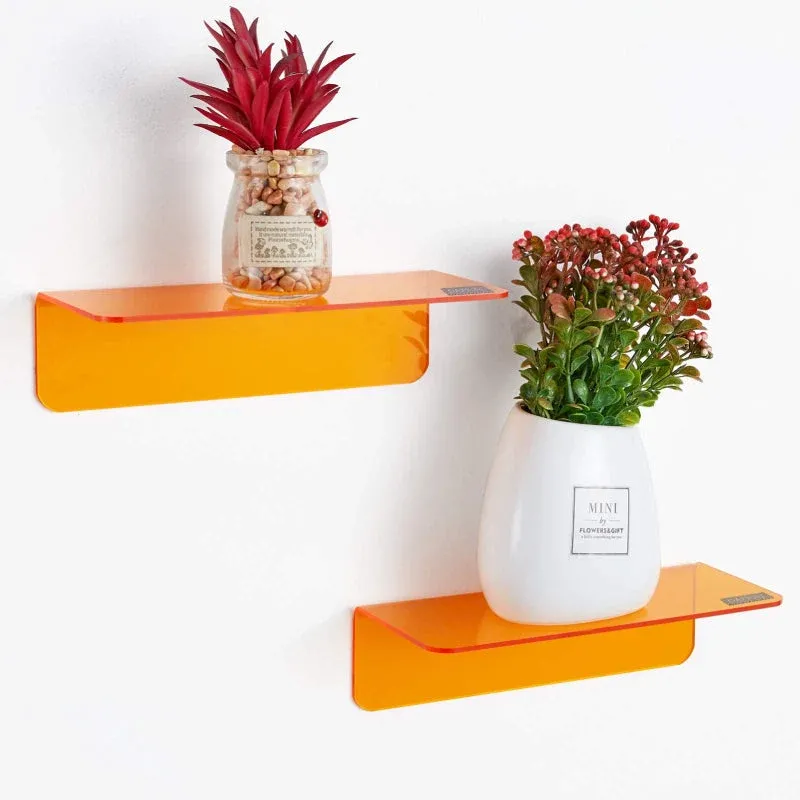 Acrylic Floating Shelves Vibrant Modern Wall Mount Set - Product showcase