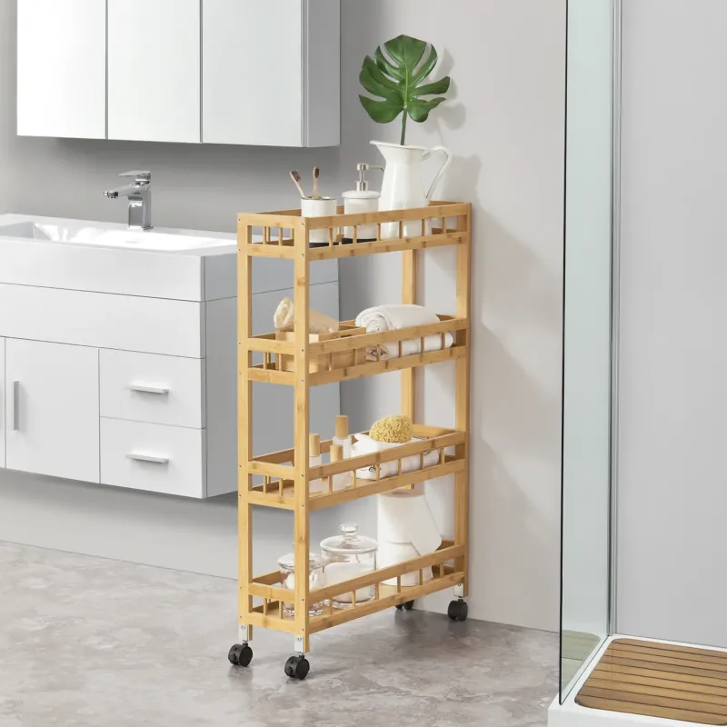 Rollwagen Pyhäjoki 96 x 60 x 18 cm Natur [en.casa] - premiumXL