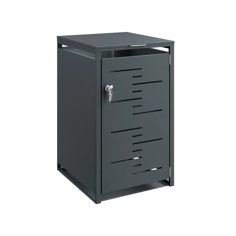 SoBuy | Mülltonnenboxen | Mülltonnenbox 240l 1er abschließbar | Dark Gray | 69×80×116 cm | OGS63-DG