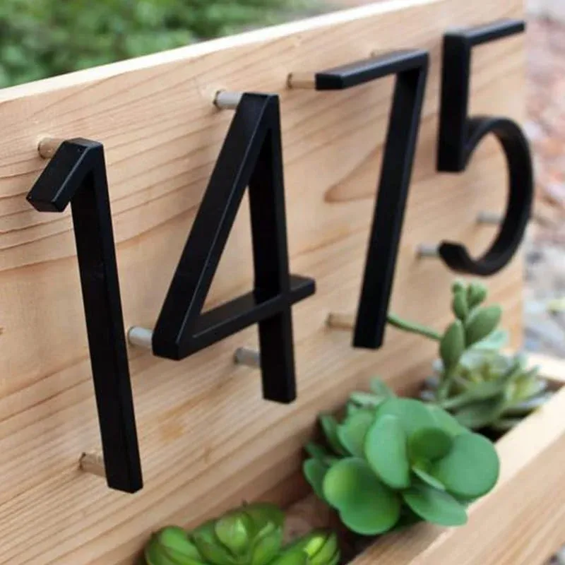 Modern Black House Numbers Floating 3D Metal Design - Product example