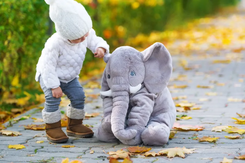 Plush Elephant Pillow Soft Nursery Comfort Cushion - Product example