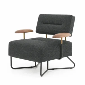 QT Lounge-Sessel, Walnuss, Melange Nap 191 HR von Stellar Works