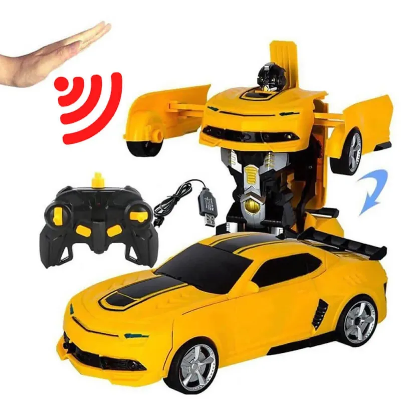 Interactive RC Robot Car LED Light Sound Transforming Toy - Product showcase