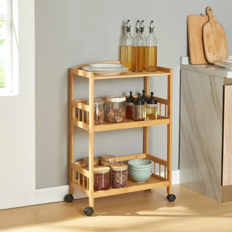Servierwagen Huddinge 80x53x30 cm Bambus [en.casa] - premiumXL