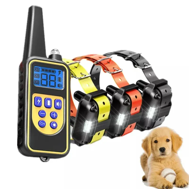Remote Dog Training Collar 3-Channel Waterproof with LED - Product showcase