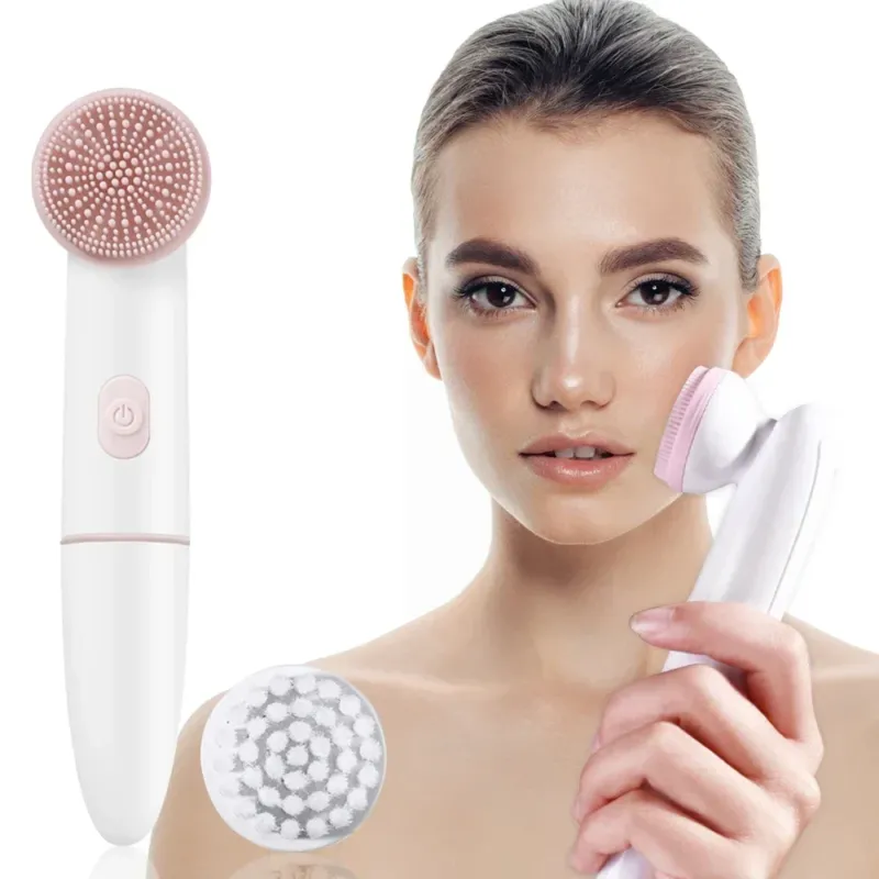 Silicone Facial Cleansing Brush Dual Speed Massage Tool - Product showcase